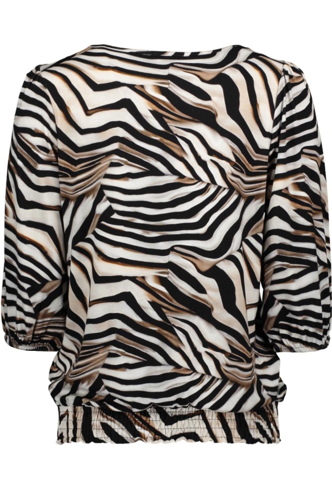 ELLA T SHIRT MET PATROON 52449 60 000010 OFF-WHITE/BLACK